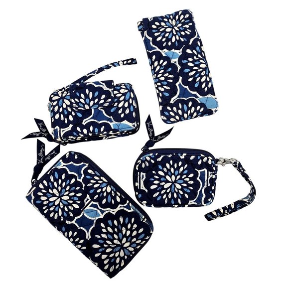 Vera Bradley Blue Petal Splash 5pc Glenna Bag, Wristlets, Wallets, Sunglass Case - Picture 2 of 16